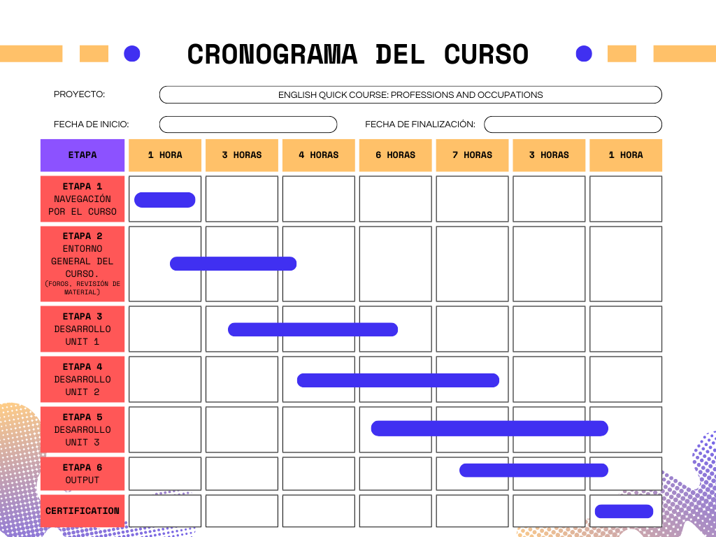 Cronograma de curso